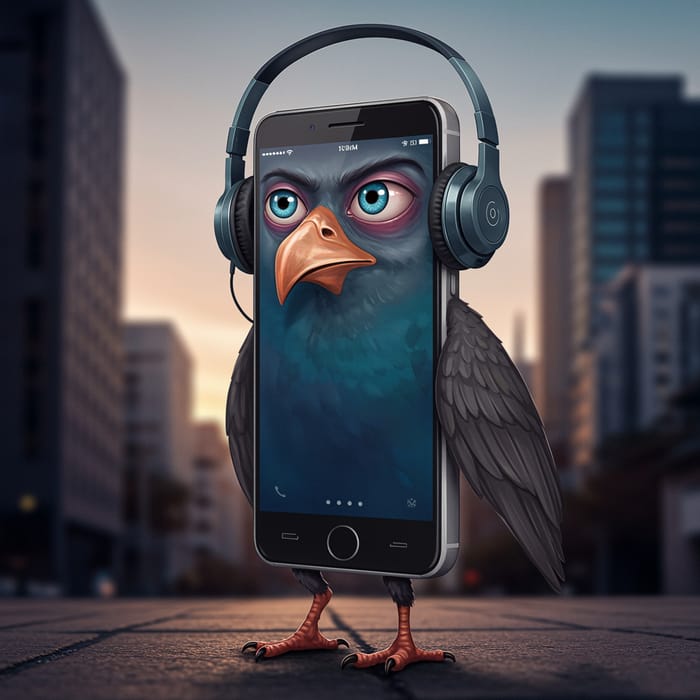 Anthropomorphic Smartphone with Bird Feet & Beak Anthropomorphic Smartphone with Bird Feet & Beak
