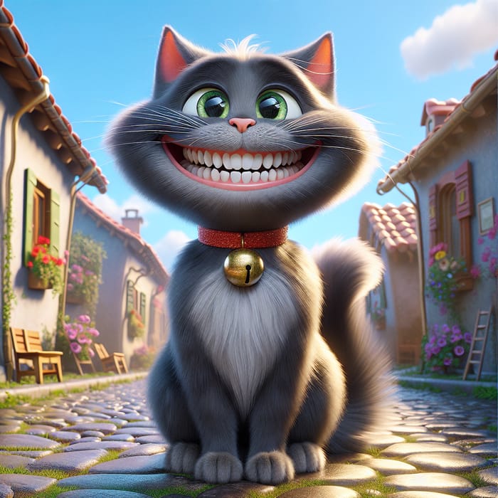 Pixar Style Cute Cat Poster Design