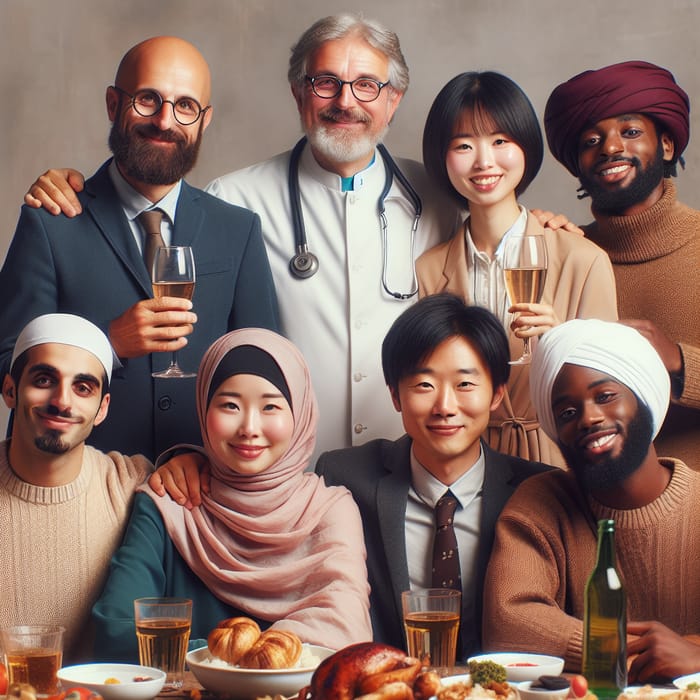 Global Diversity at Academic Dinner: Prof and Students' Unity