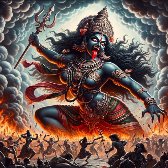 Fierce Dance of Goddess Kali in Hindu Mythology