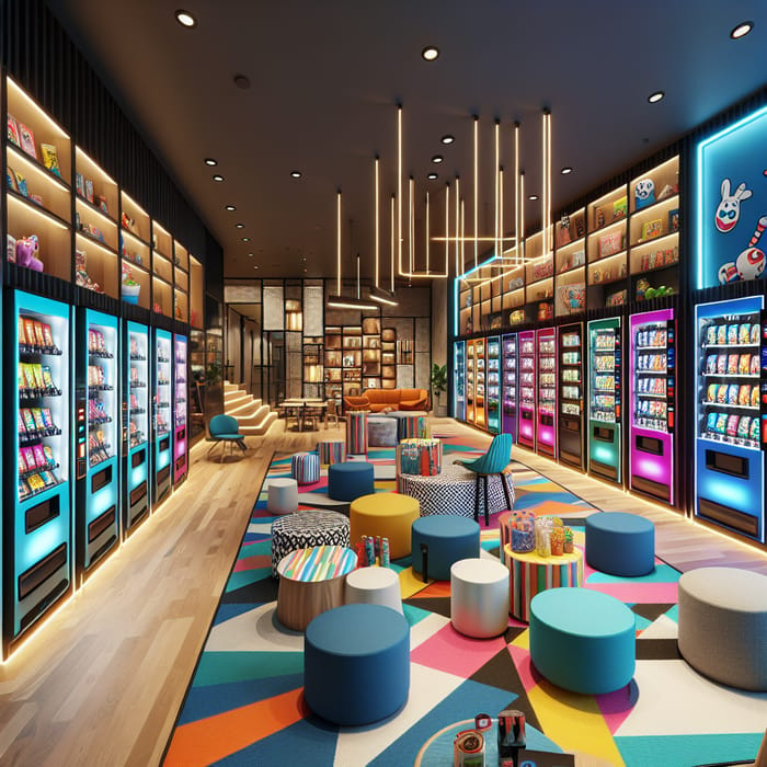 Modern Bowling Alley Vending Area | Fresh Snacks & Drinks