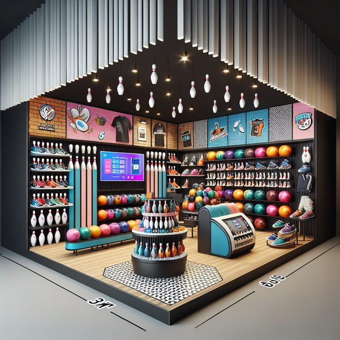 Modern Bowling Merchandise Display | Stylish & Fun Design