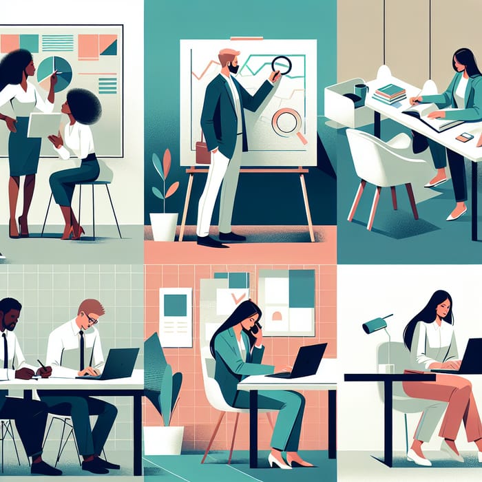 Modern Office Collaboration: Diverse Professionals at Work