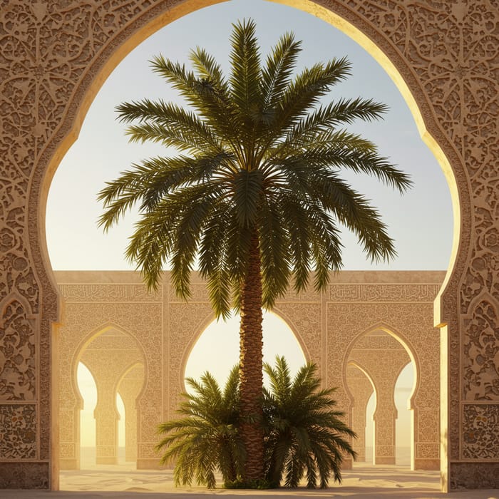 Stunning Date Palm with Arabic Background