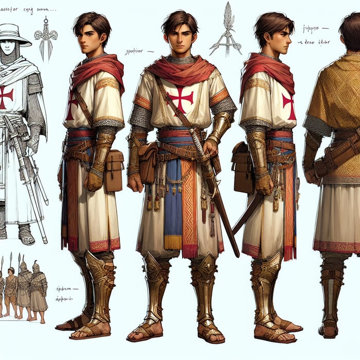 Templar Knights Warrior in Filipino Ancient Aesthetic with Extreme Textures - Character Sheet 64K