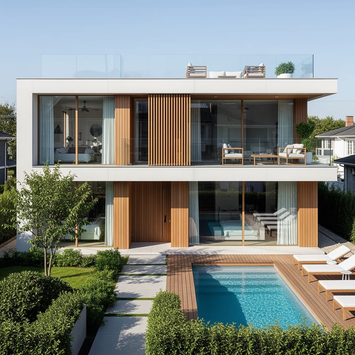 Modern Minimalist Two-Story Home with Pool Modern Minimalist Two-Story Home with Pool