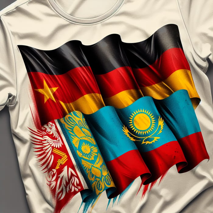 Dynamic Flags T-shirt Design | Germany, USSR, Kazakhstan Flags