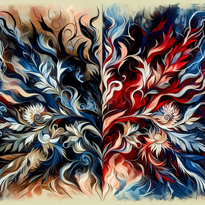 Duality of Endometriosis: Abstract Artwork Depicting Pain and Strength