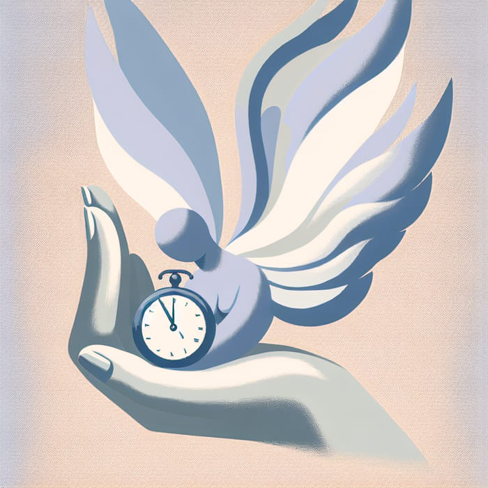 Salvador Dali Inspired Clock with Wings: Minimalist Design in Lavender