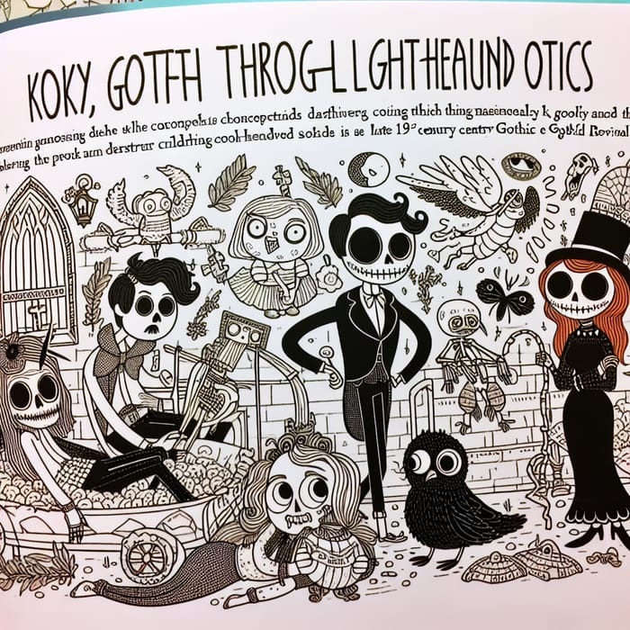 Dark Comedy: Death in Tim Burton-Inspired Coloring Page