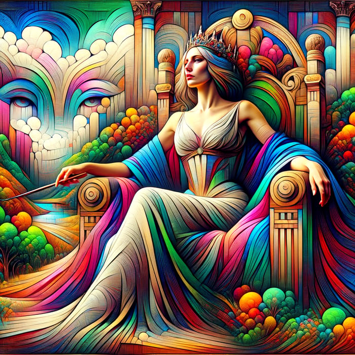 Regal Woman in Surreal Landscape | Powerful Art