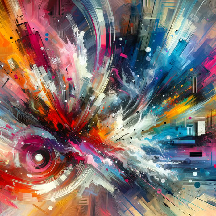 Dynamic Abstract Expressionism Painting | Energetic Colors & Bold Brushstrokes