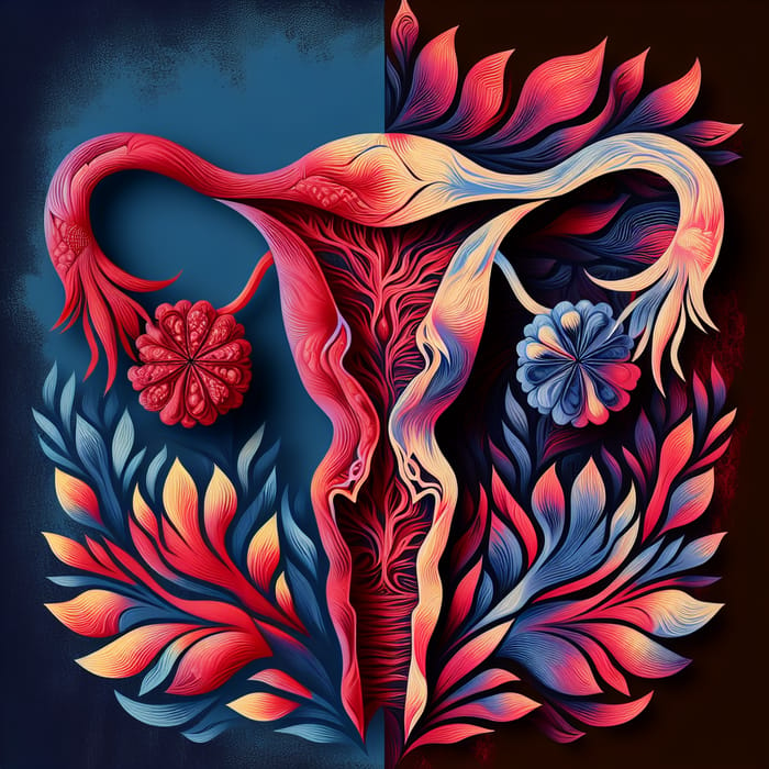 Surreal Abstract Artwork: Endometriosis Duality Depicted