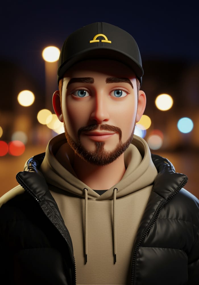 3D Cartoon-Style Avatar: Pixar Inspired Young Man