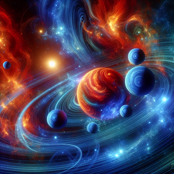 Vibrant Solar System in Cosmic Surrealism