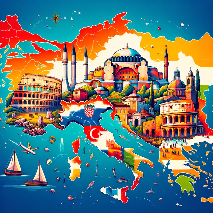 Explore Turkey, Croatia, Italy - Map & Landmarks