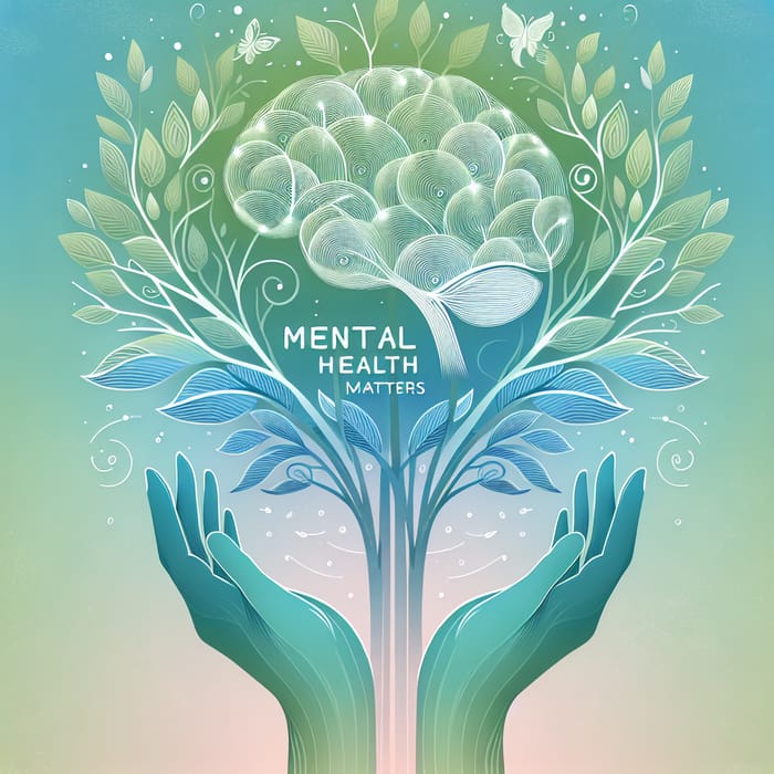 Thoughtful Mental Health Poster with Healing Tree