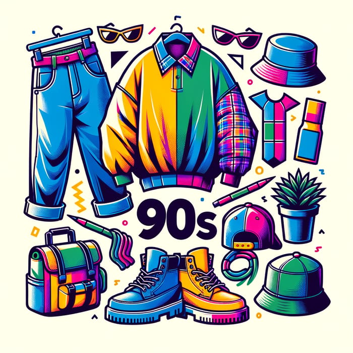 Vivid 90s Clothing Logo Design: Nostalgic Style Elements