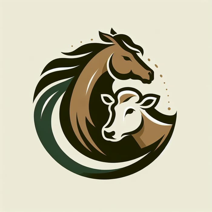 Majestic Horse and Tranquil Cow: Harmony Logo