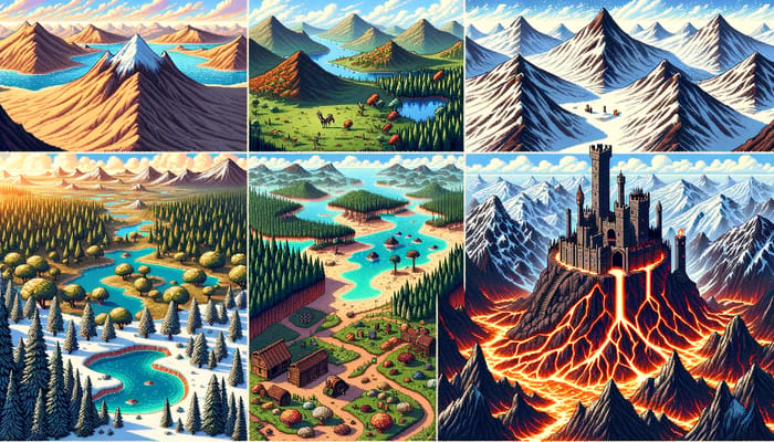 Pixel Art Adventure Landscape: A Stunning Game Level Selection