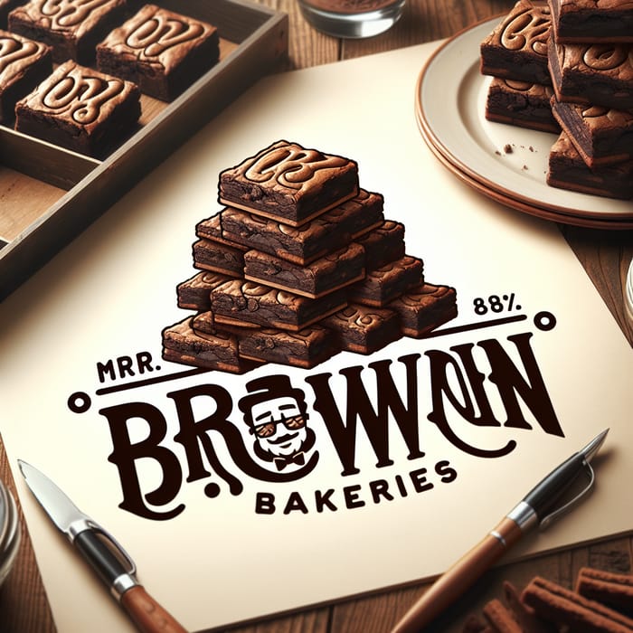 Mr. Brown Logo - Delicious Brownies with Vintage Flair