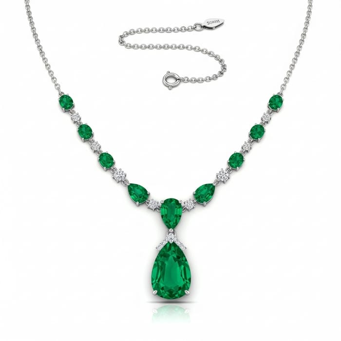 Elegant Emerald Drop Necklace Design Elegant Emerald Drop Necklace Design