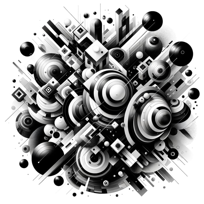 Abstract Black and White Art - Dynamic Shapes and Forms