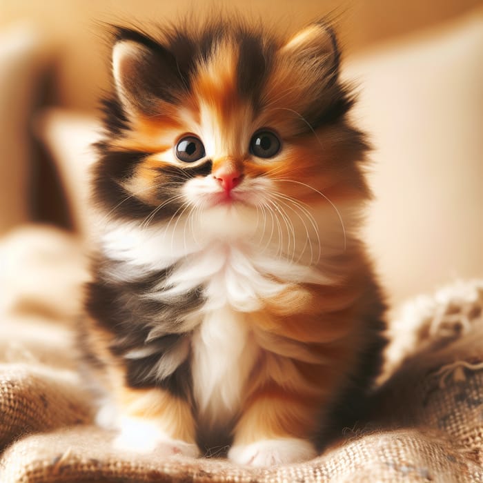 Fluffy Calico Kitten - Adorable Feline Companion