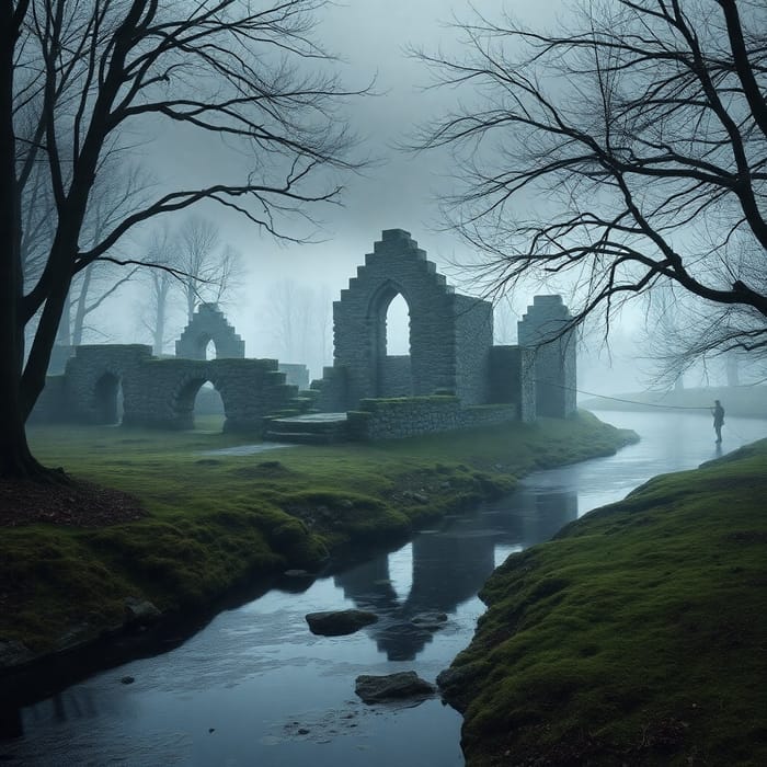 Misty Celtic Ruins: A Spooky Ancient Escape