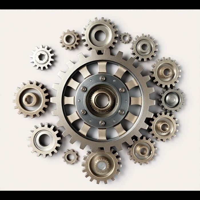 Interconnected Gears System - Intricate Design