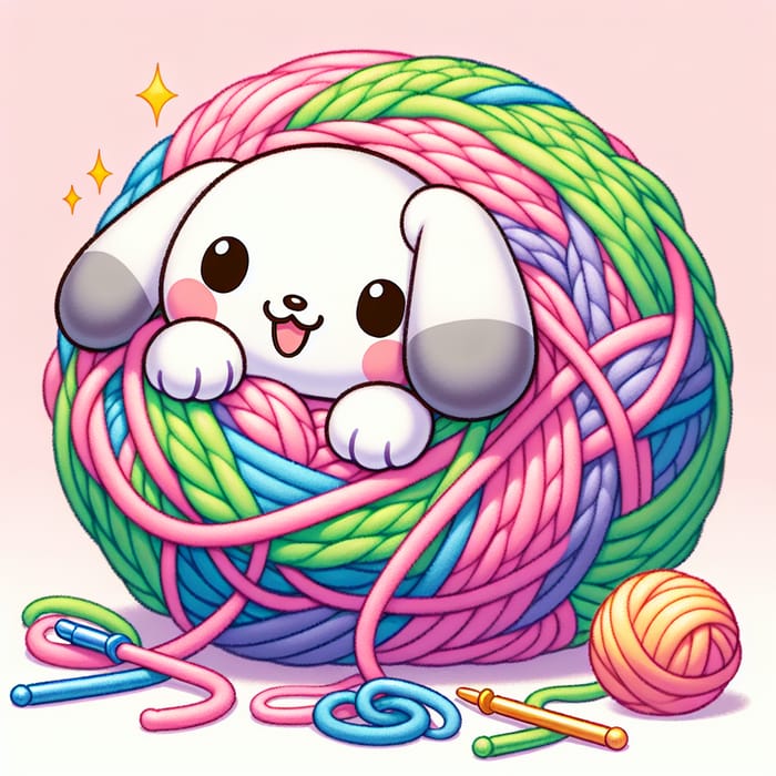 Pochacco in Colorful Crochet Yarn Ball