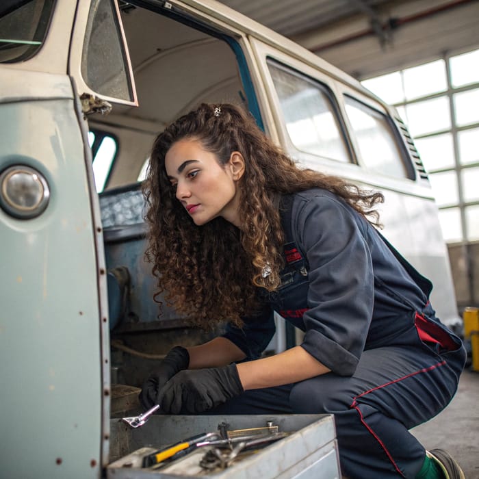 20-Year-Old Woman Customizing Her Van