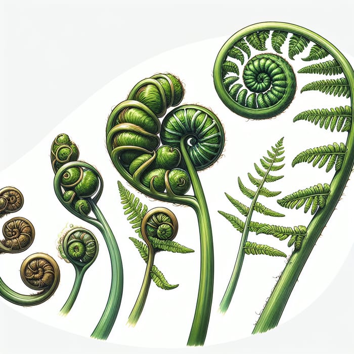 Stages of a Koru Frond: From Bud to Leaf