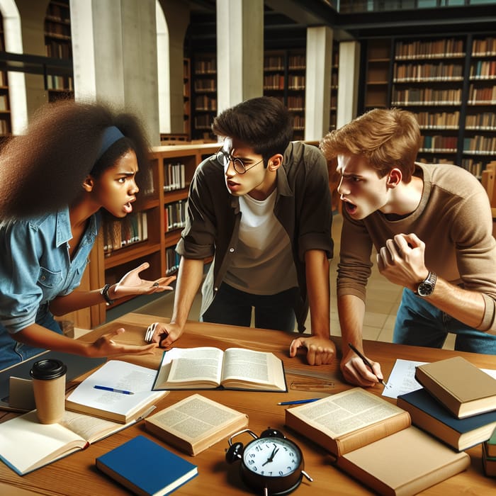 Three Students Facing Academic Paper Challenge