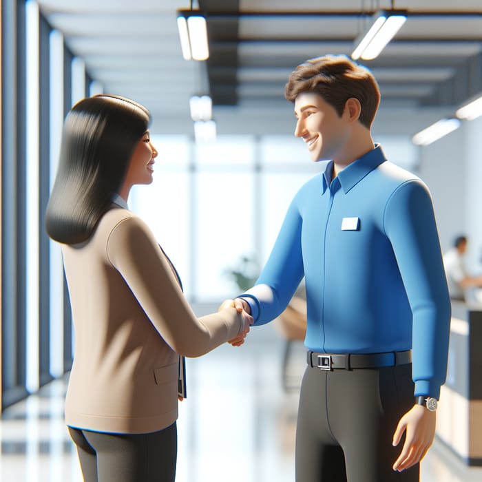 3D Customer and CSR Handshake Interaction