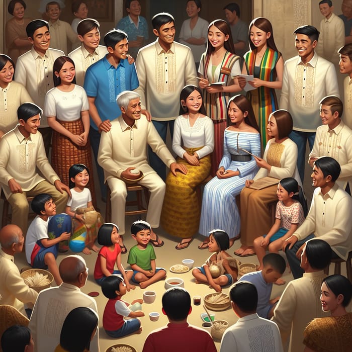 Illustrating Filipino Character Traits through Social Gathering Imagery