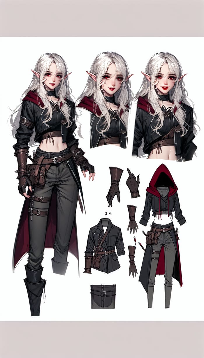 Rogue Half-Elf Girl | Northern-Asian Craft | Cunning Look