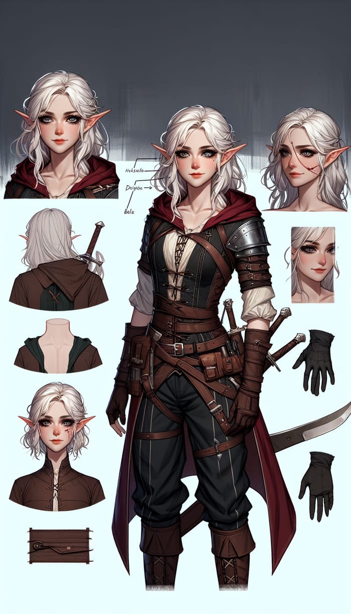 Disciplined Half-Elf Rogue Girl from the North | Mischevious Look