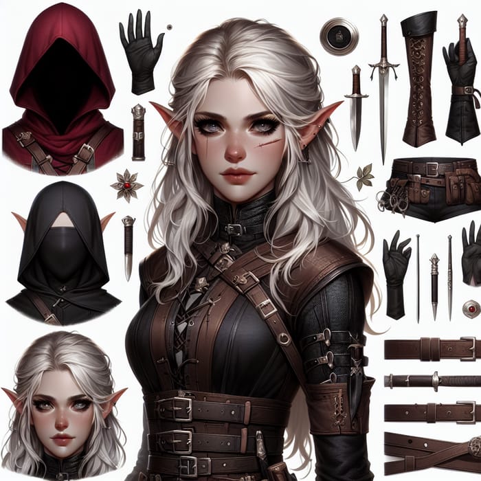 Elven Rogue Girl | Disciplined Half-Elf with Mischievous Look