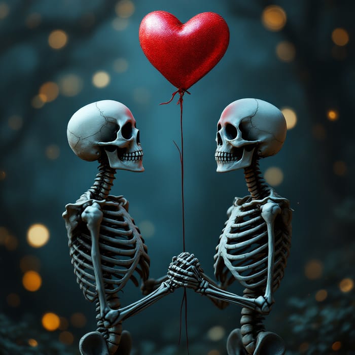 Skeletons in Love: Tim Burton Inspired Art