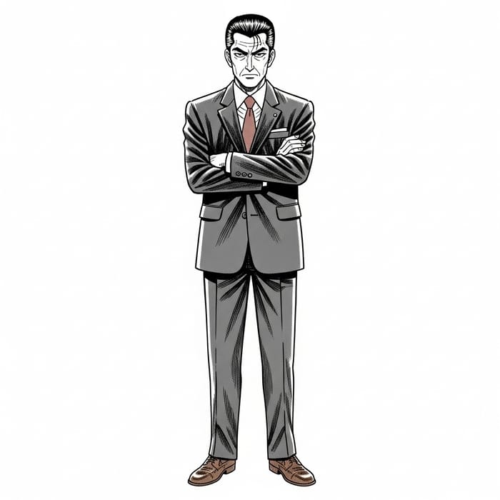 Stylish Manga Art of a Japanese Businessman Stylish Manga Art of a Japanese Businessman