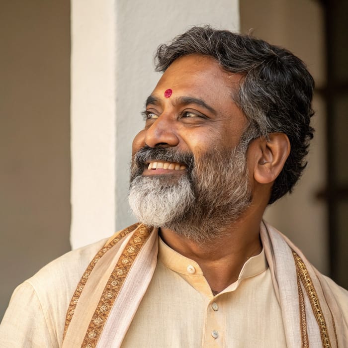 South Indian Middle-Aged Man with Beard