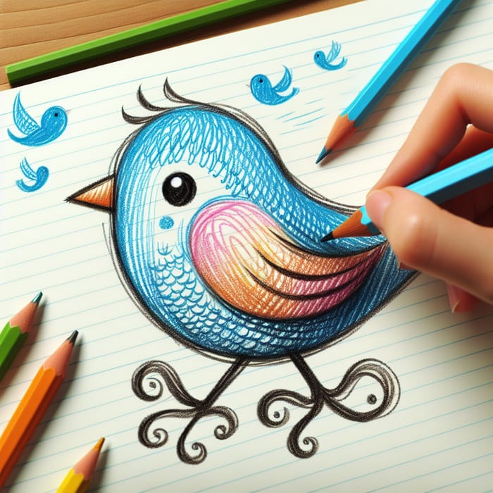 Draw a Bird Illustration - Creative Artwork