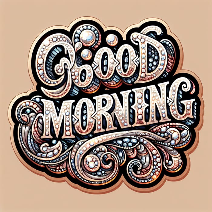 Sparkling 'Good Morning' Sticker Design