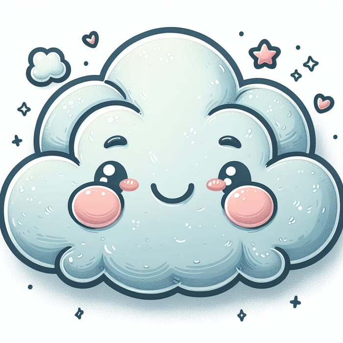 Whimsical 3D Fluffy Cloud Clipart Vector | Adorable Charm & Innocence