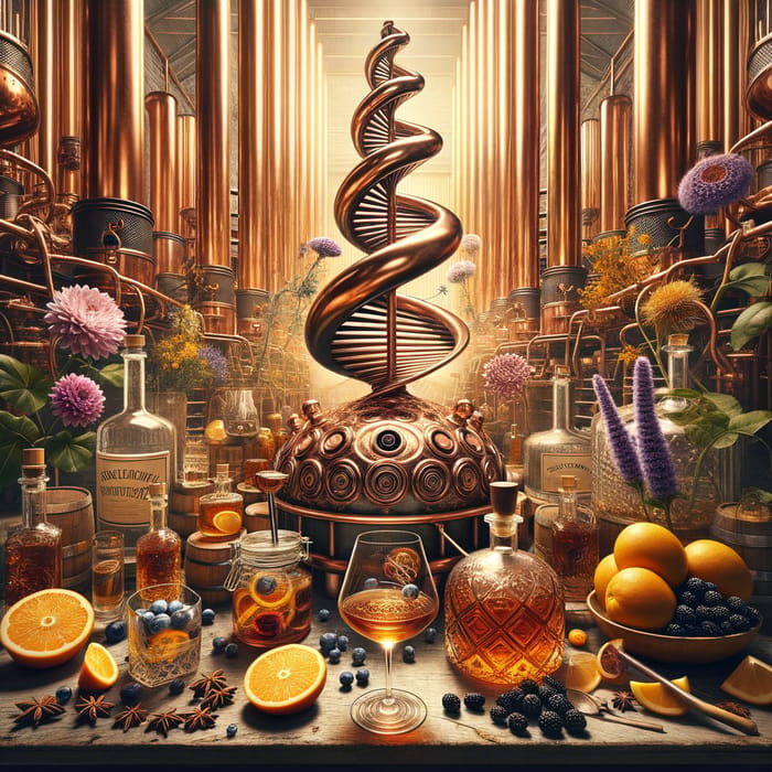 Copper Distillation: Elegance of Golden Ratio in Spirals