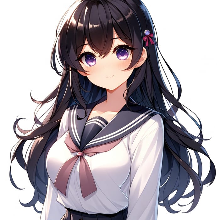 Dark Haired Anime Girl | Vibrant Eyes & Lively Demeanor