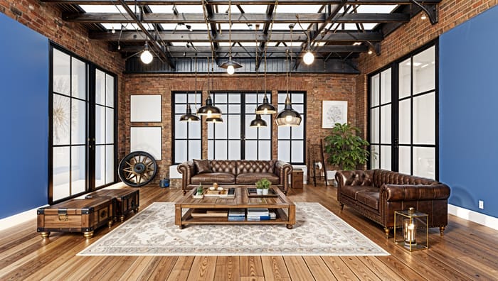 Stylish Industrial Living Room Design Ideas