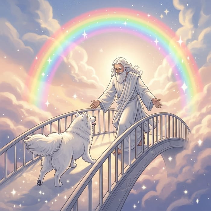 My Dog Crossing the Rainbow Bridge