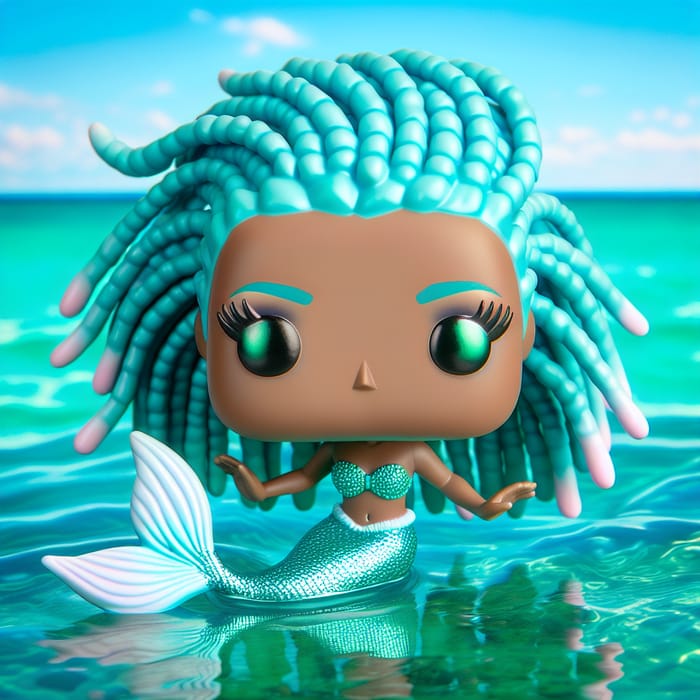 Funko Pop Mermaid Figure with Turquoise Eyes - Enchanting Scene